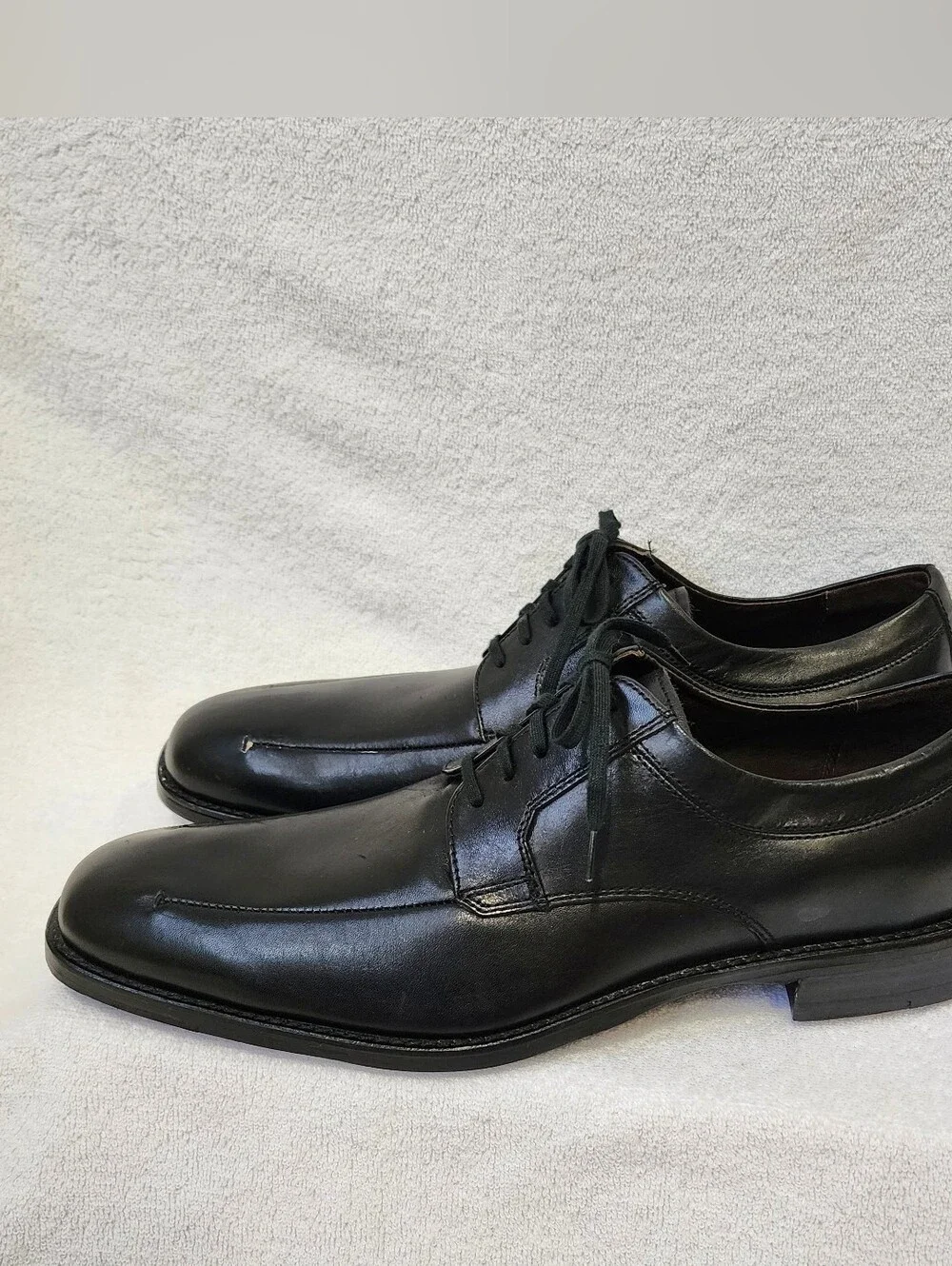Johnston & Murphy Black Leather Dress Shoes Men's 10.5 Lace Up Flex System